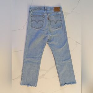 Levis Wedgie Cropped Straight Leg Jean 27 Light Blue